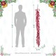 Glitzhome Set of 5 41"H  Christmas berry  Porch Tree Set and matched 6ft Garland set and matched 25"D Christmas Red Berries Wreath