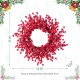 Glitzhome Set of 5 41"H  Christmas berry  Porch Tree Set and matched 6ft Garland set and matched 25"D Christmas Red Berries Wreath