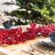 Glitzhome Set of 5 41"H  Christmas berry  Porch Tree Set and matched 6ft Garland set and matched 25"D Christmas Red Berries Wreath