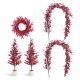 Glitzhome Set of 5 41"H  Christmas berry  Porch Tree Set and matched 6ft Garland set and matched 25"D Christmas Red Berries Wreath