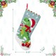 Glitzhome 21"L Hooked Stocking, Dinosaur