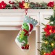 Glitzhome 21"L Hooked Stocking, Dinosaur