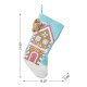 Glitzhome 21"L Hooked Gingerbread House Stocking with Complimentary Gingerbread Man Ornament