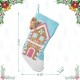 Glitzhome 21"L Hooked Gingerbread House Stocking with Complimentary Gingerbread Man Ornament