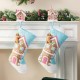 Glitzhome 21"L Hooked Gingerbread House Stocking with Complimentary Gingerbread Man Ornament