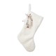 Glitzhome 21"L White Plush Christmas Stocking with Complimentary Reindeer Ornament