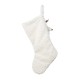 Glitzhome 21"L White Plush Christmas Stocking with Complimentary Reindeer Ornament
