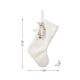 Glitzhome 21"L White Plush Christmas Stocking with Complimentary Reindeer Ornament