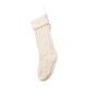 Glitzhome 22"L White Knitted Christmas Stocking with Pompon Tassel