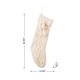 Glitzhome 22"L White Knitted Christmas Stocking with Pompon Tassel