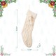 Glitzhome 22"L White Knitted Christmas Stocking with Pompon Tassel