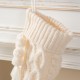 Glitzhome 22"L White Knitted Christmas Stocking with Pompon Tassel