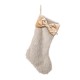 Glitzhome 21"L Faux Fox Fur Christmas Stocking with Bow