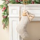 Glitzhome 21"L Faux Fox Fur Christmas Stocking with Bow