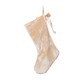 Glitzhome 21"L Milk Coffee Brown Twisted Faux Marten Fur Christmas Stocking with Bow