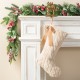 Glitzhome 21"L Milk Coffee Brown Twisted Faux Marten Fur Christmas Stocking with Bow