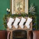 Glitzhome 4pk 21"L White Plush with Snowflake Christmas Stocking