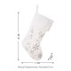 Glitzhome 4pk 21"L White Plush with Snowflake Christmas Stocking