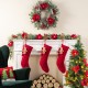 Glitzhome 2pk 22"L Red Knitted Christmas Stocking with Complimentary Gingerbread Man Ornament