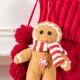 Glitzhome 2pk 22"L Red Knitted Christmas Stocking with Complimentary Gingerbread Man Ornament