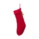 Glitzhome 2pk 22"L Red Knitted Christmas Stocking with Complimentary Gingerbread Man Ornament