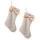 Glitzhome 2pk 21"L Faux Fox Fur Christmas Stocking with Bow