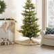 Glitzhome Set of 2  Milk Coffee Brown Twisted Faux Marten Fur Christmas Stocking with Bow & a 60"D tree skirt