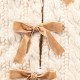 Glitzhome Set of 2  Milk Coffee Brown Twisted Faux Marten Fur Christmas Stocking with Bow & a 60"D tree skirt