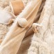 Glitzhome Set of 2  Milk Coffee Brown Twisted Faux Marten Fur Christmas Stocking with Bow & a 60"D tree skirt