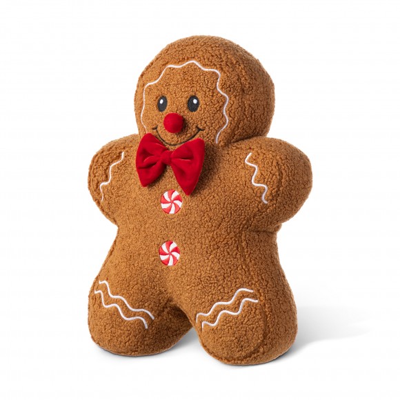 Glitzhome 15"H Christmas Gingerbread Man Shaped Pillow