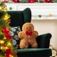 Glitzhome 15"H Christmas Gingerbread Man Shaped Pillow