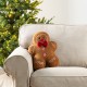 Glitzhome 15"H Christmas Gingerbread Man Shaped Pillow