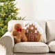 Glitzhome 17"H Christmas Gingerbread House Shaped Pillow