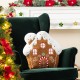 Glitzhome 17"H Christmas Gingerbread House Shaped Pillow