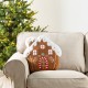 Glitzhome 17"H Christmas Gingerbread House Shaped Pillow