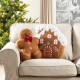Glitzhome Set of 2 Christmas Gingerbread Man and Gingerbread House Shaped Pillow