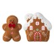 Glitzhome Set of 2 Christmas Gingerbread Man and Gingerbread House Shaped Pillow
