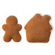 Glitzhome Set of 2 Christmas Gingerbread Man and Gingerbread House Shaped Pillow