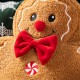Glitzhome Set of 2 Christmas Gingerbread Man and Gingerbread House Shaped Pillow