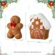 Glitzhome Set of 2 Christmas Gingerbread Man and Gingerbread House Shaped Pillow