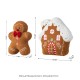 Glitzhome Set of 2 Christmas Gingerbread Man and Gingerbread House Shaped Pillow