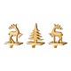 Glitzhome Set of 3 Christmas Resin Tree and Reindeer Stocking Holder