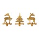Glitzhome Set of 3 Christmas Resin Tree and Reindeer Stocking Holder