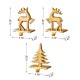 Glitzhome Set of 3 Christmas Resin Tree and Reindeer Stocking Holder