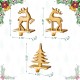 Glitzhome Set of 3 Christmas Resin Tree and Reindeer Stocking Holder