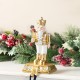 Glitzhome Set of 2 Christmas Resin Nutcracker Stocking Holder