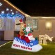 Glitzhome 6FT Lighted Inflatable Skiing Santa, Snowman and Dog