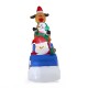 Glitzhome 6FT Lighted Inflatable Skiing Santa, Snowman and Dog