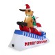 Glitzhome 6FT Lighted Inflatable Skiing Santa, Snowman and Dog