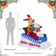 Glitzhome 6FT Lighted Inflatable Skiing Santa, Snowman and Dog